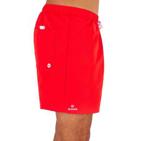 Pantaloneta playera de baño para hombre Olaian Hendaia rojo