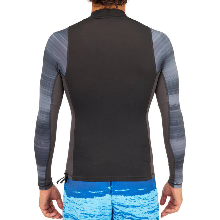 Men's Surfing Long Sleeve UV Protection Top T-Shirt 500 - Black