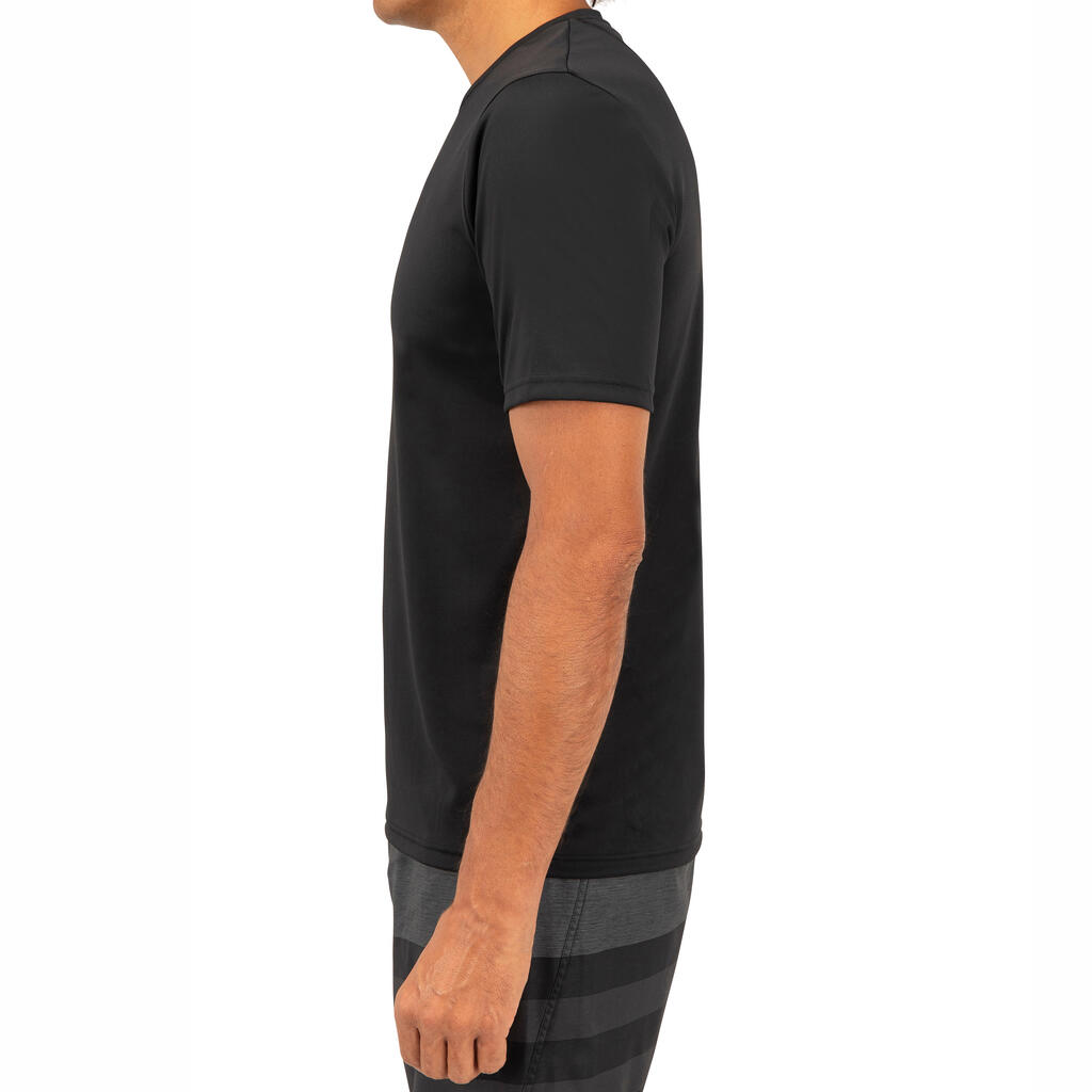 Playera con protección solar/Top de surf para pombre - Anti-UV - Manga Corta - Negro
