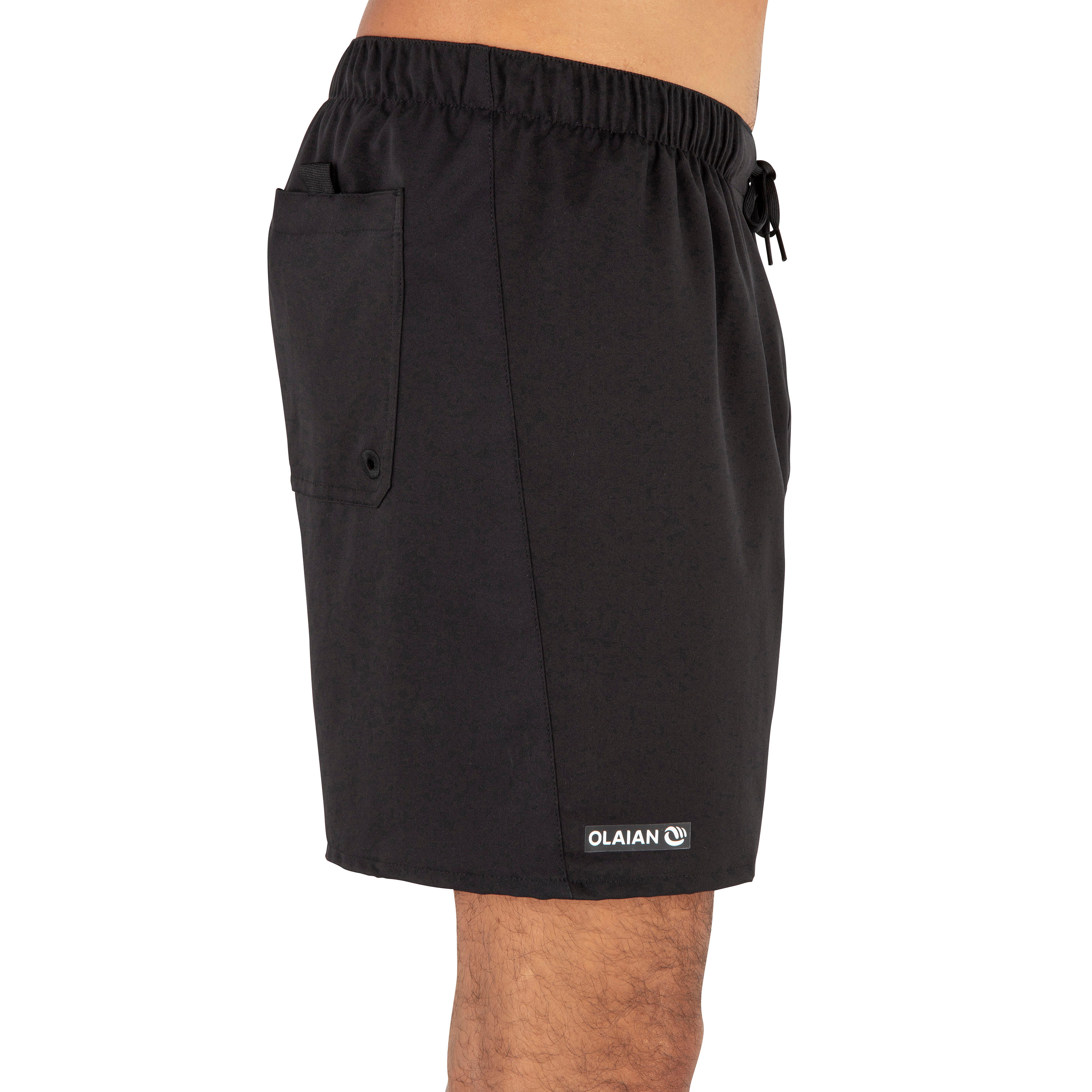 Surfing short boardshorts 100 - Simple Black 2/5