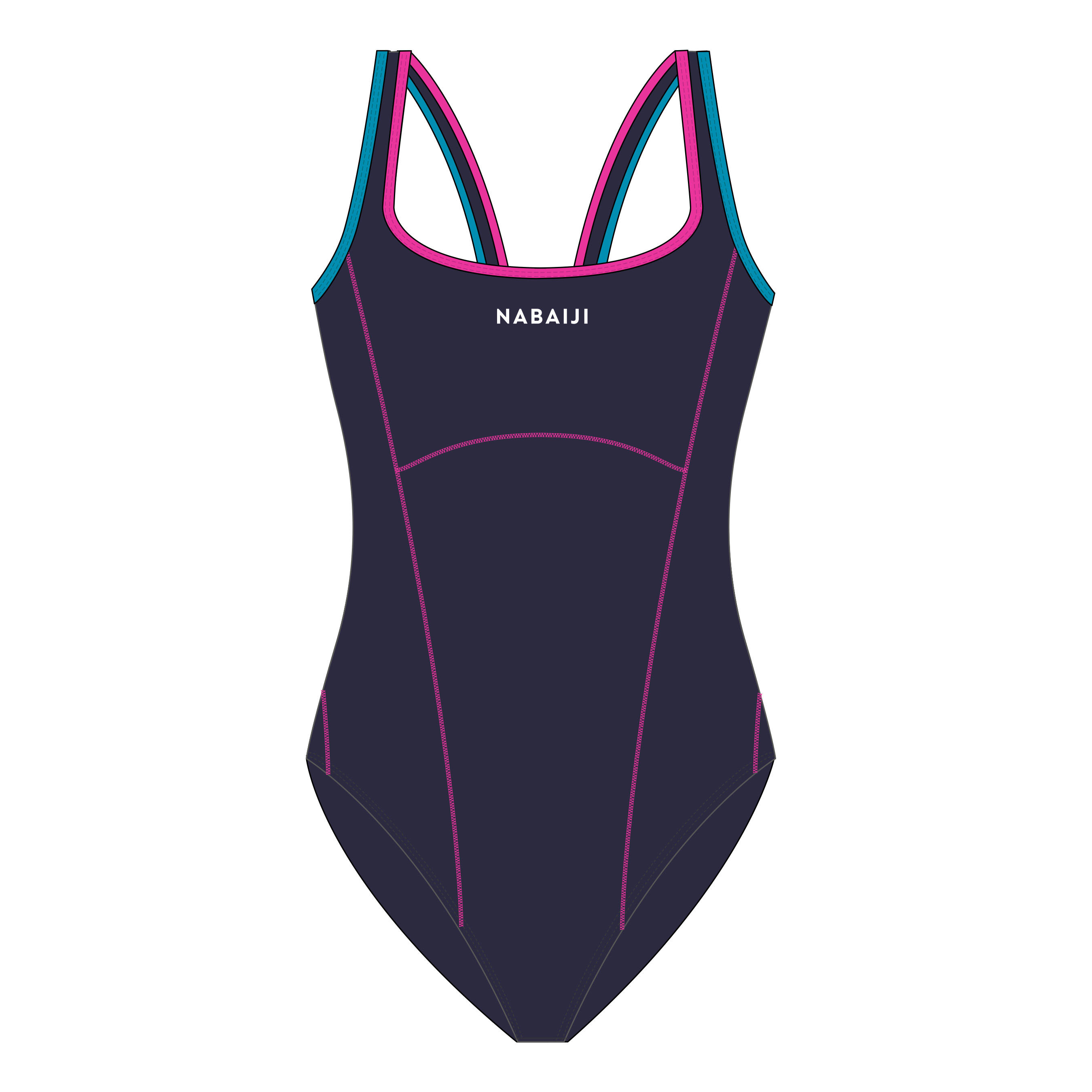 KAMYIE + 500 Girls' one-piece swimsuit - Blue 8/8