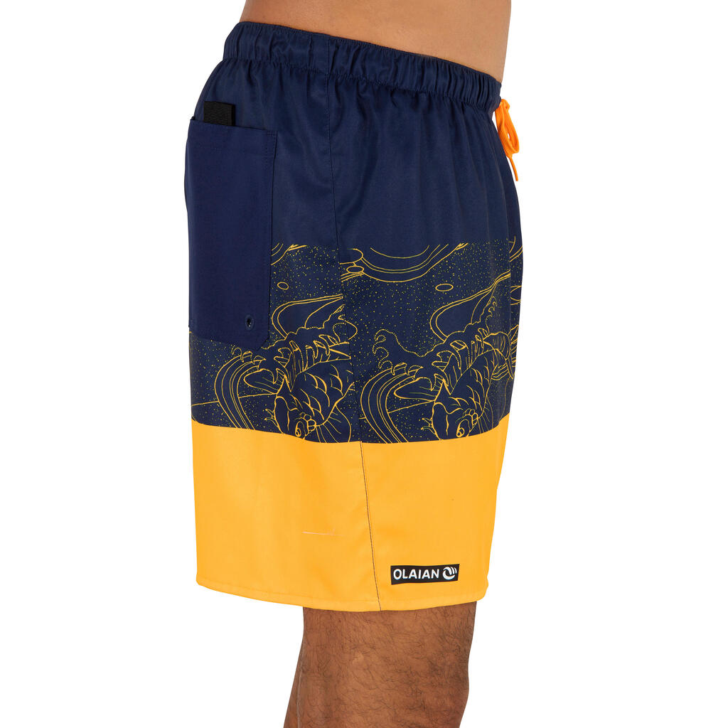 Surf-Boardshorts kurz 100 Palmito schwarz