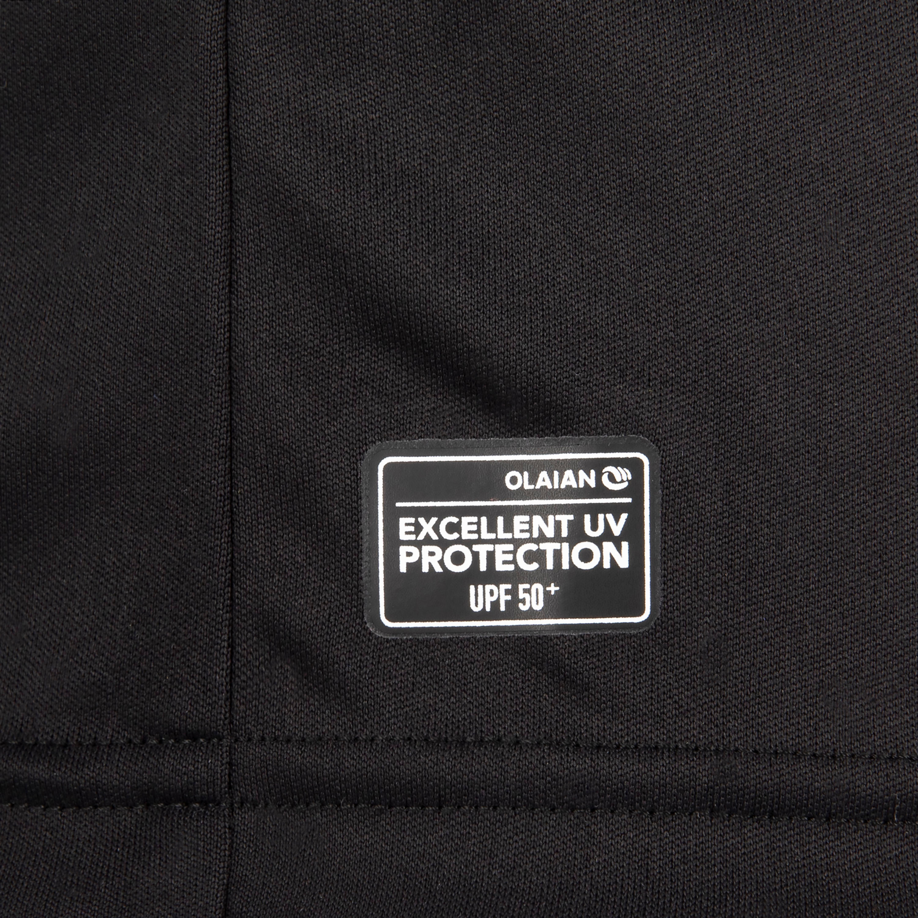 Playera con protección solar/Top de surf para pombre - Anti-UV - Manga Corta - Negro 3/5