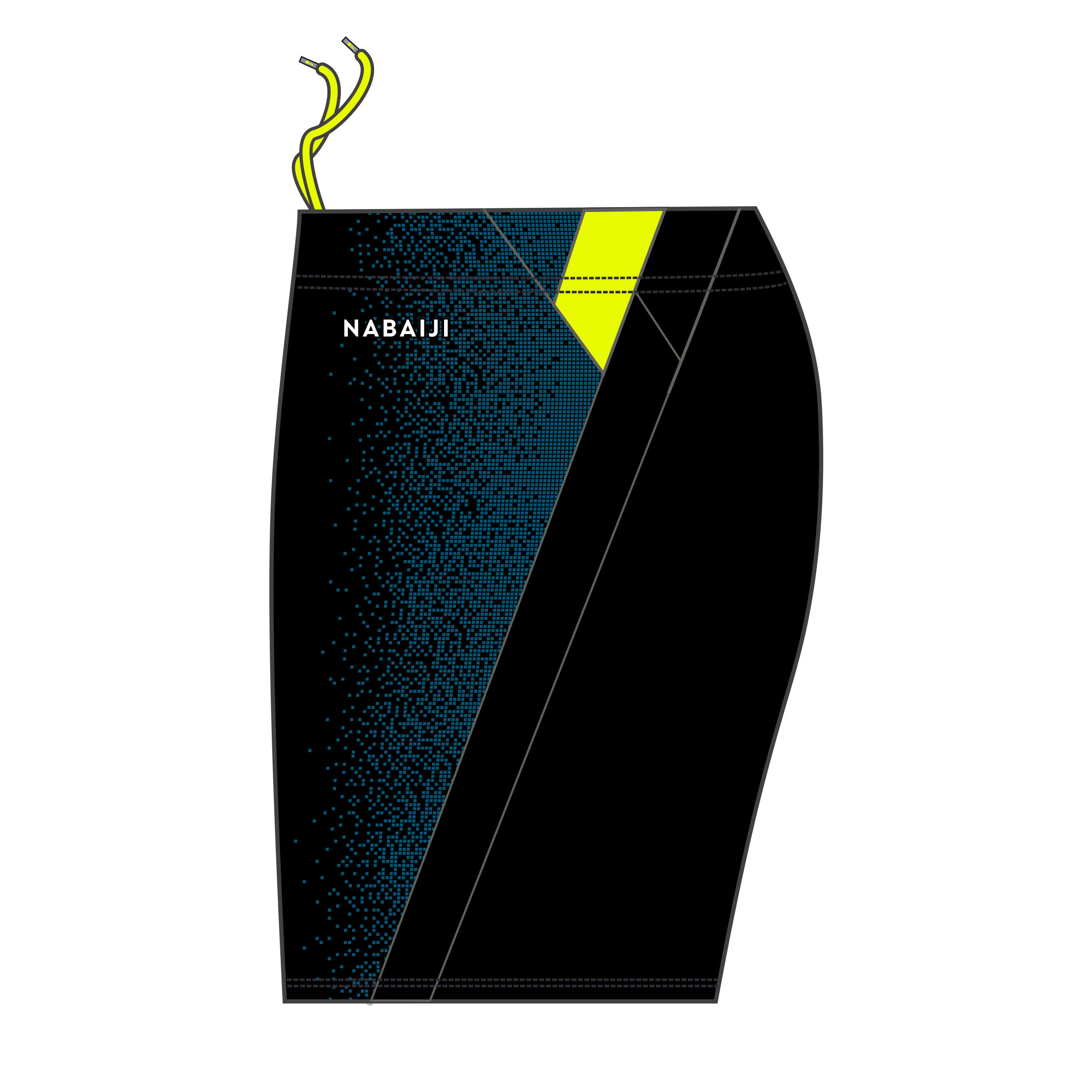 NABAIJI Men's Long Swimming Trunks Black / Blue / Yellow