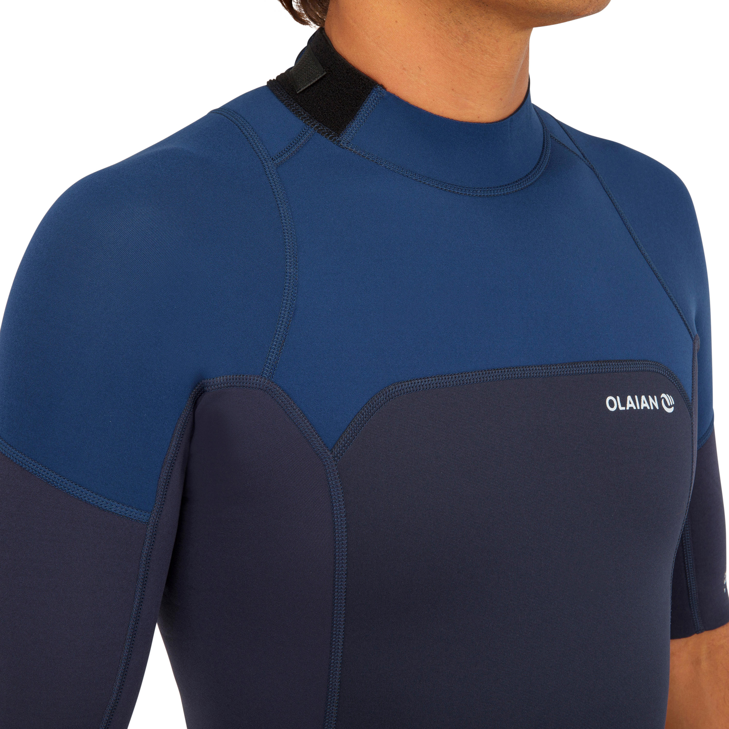 Men's Neoprene Shorty Wetsuit - 500 - Navy blue, Dark blue, Pearl