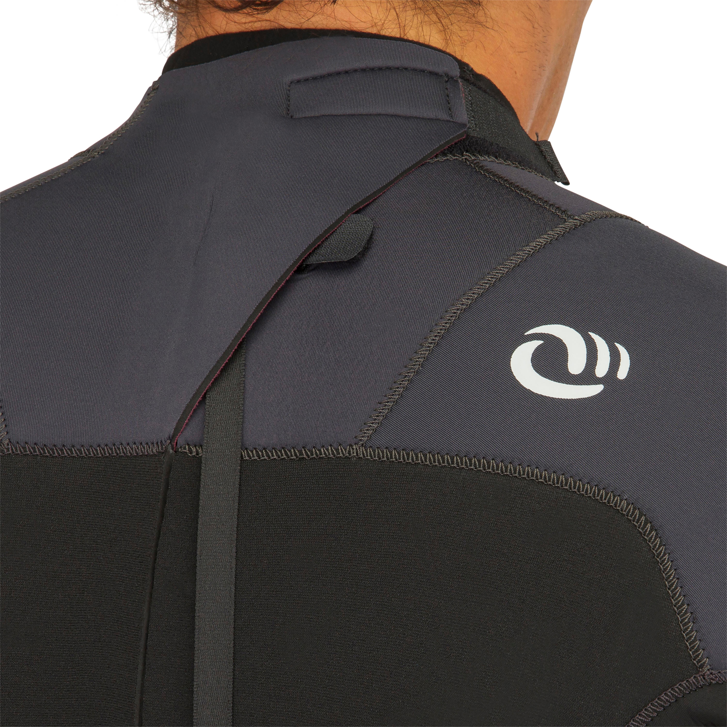 Traje de surf hombre 4/3mm negro gris 9/10