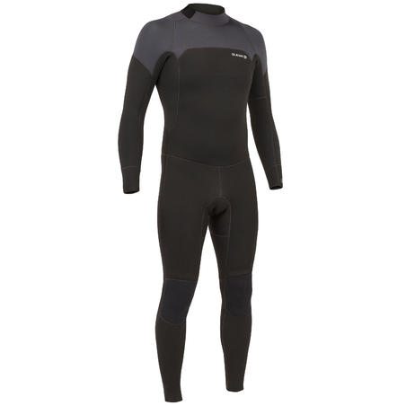 Combinaison SURF 500 Néoprène 4/3 mm homme Noire et Grise