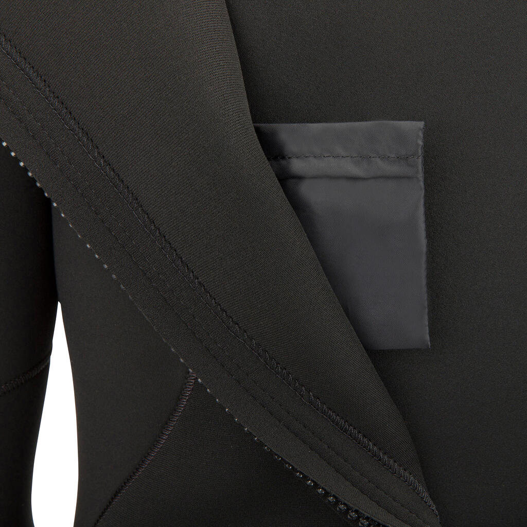 Traje de neopreno de 4/3 mm de surf para hombre Olaian Surf 500 negro
