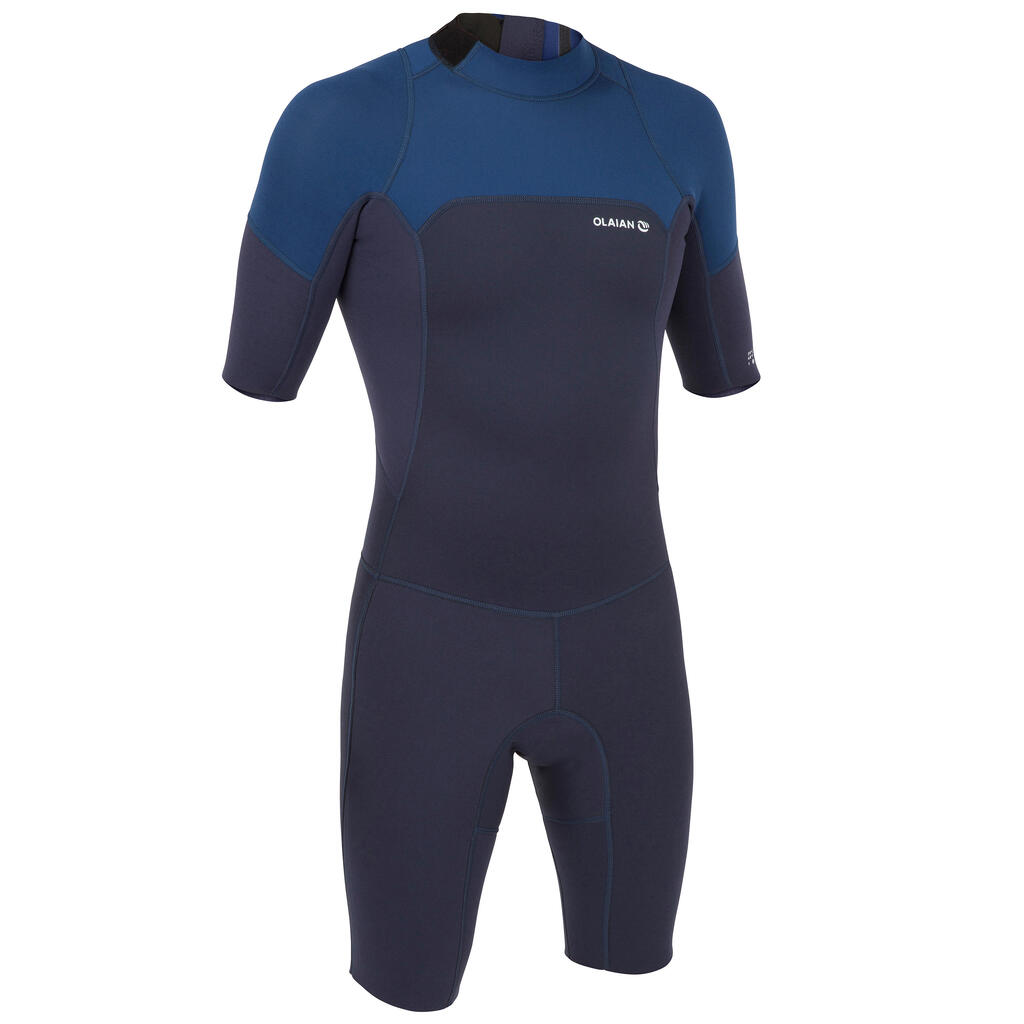 Men's Surfing Stretch Neoprene Shorty Wetsuit 500 - Blue