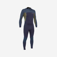 Combinaison SURF homme Néoprène 3/2mm 500 back zip Bleu kaki