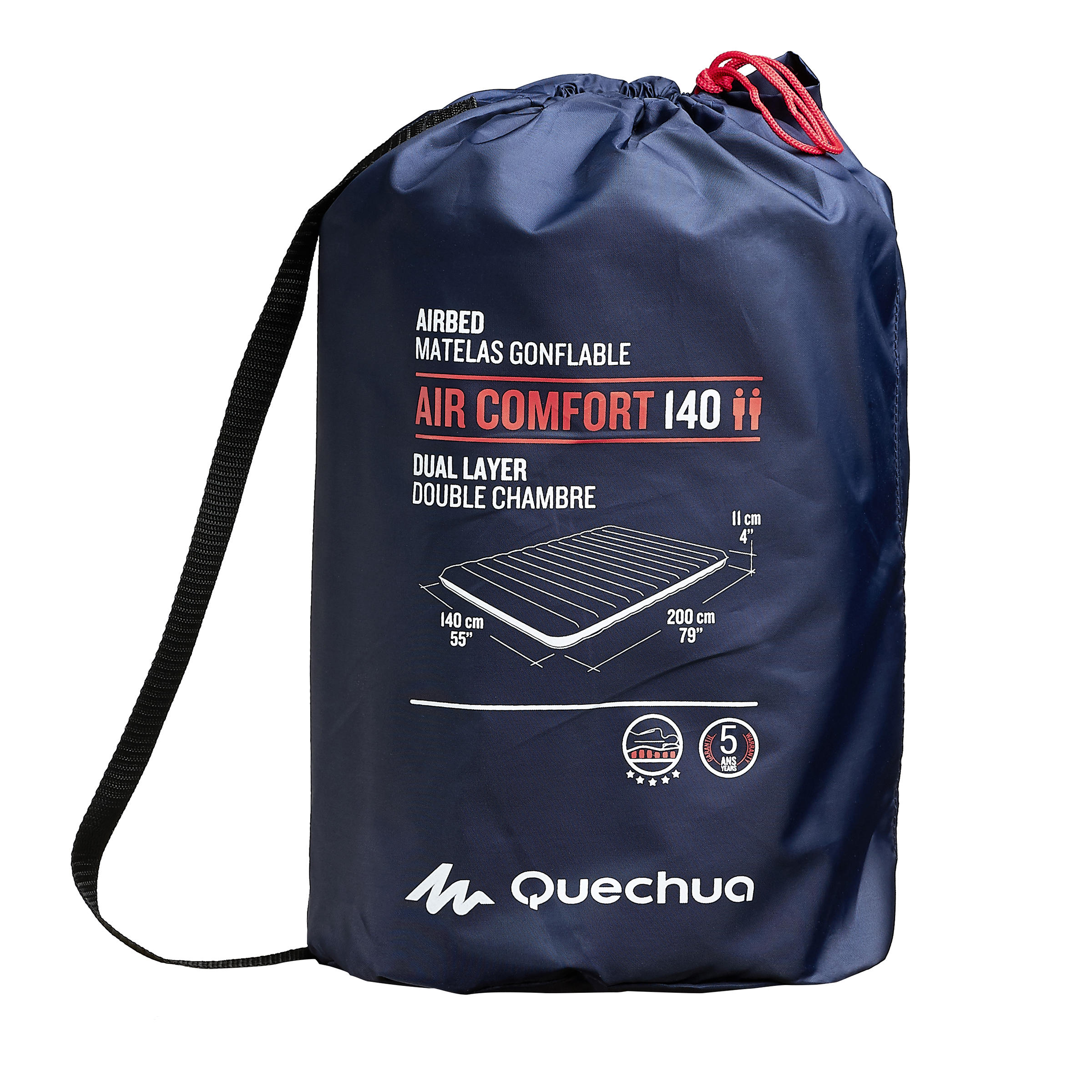 Segunda vida - Colchón Camping Quechua Confort Gris Hinchable 140 CM 2 Personas 5/5