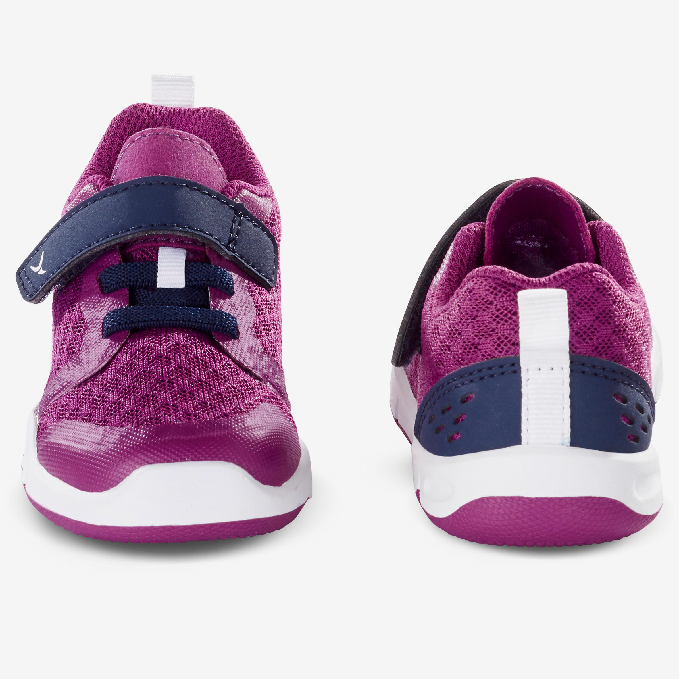 Baby breathable and comfortable rip-tab shoes, purple and black 3/7