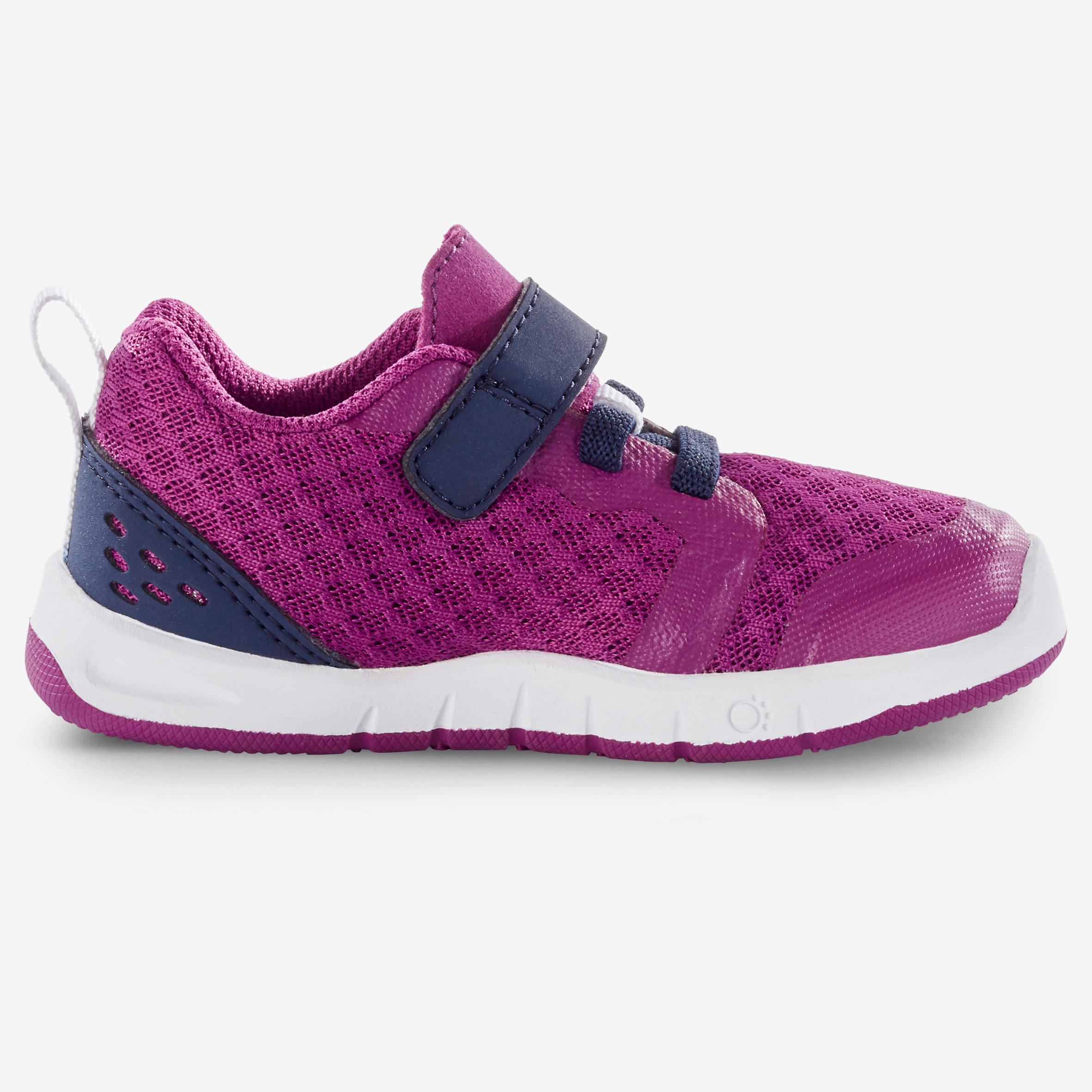 Baby breathable and comfortable rip-tab shoes, purple and black 2/7