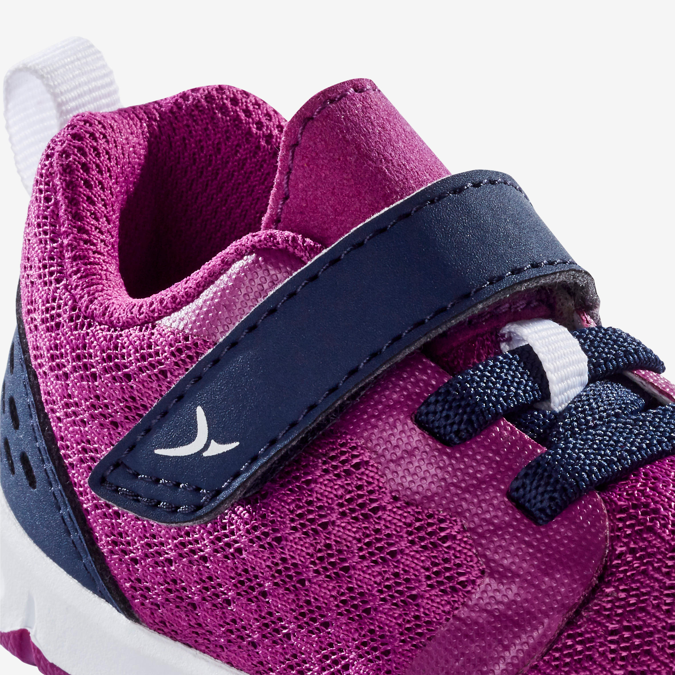 Baby breathable and comfortable rip-tab shoes, purple and black 5/7