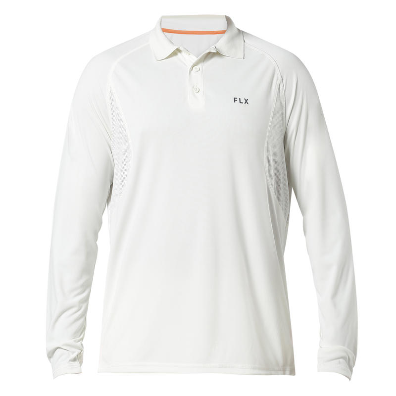FullSleeve Polo Tshirt, Youth/Adult, OffWhite, For Cricket Training