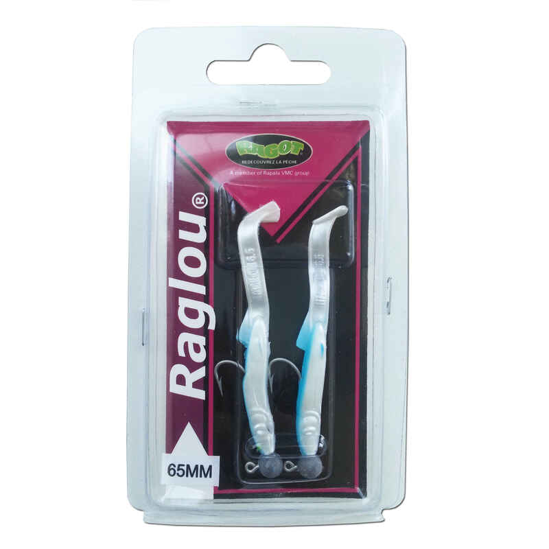Gummiköder Raglou Spid 6,5 cm blauer Rücken 2 Stück