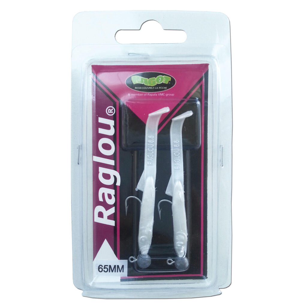 Raglou spid pearl white 6.5cm x2 sea fishing lure
