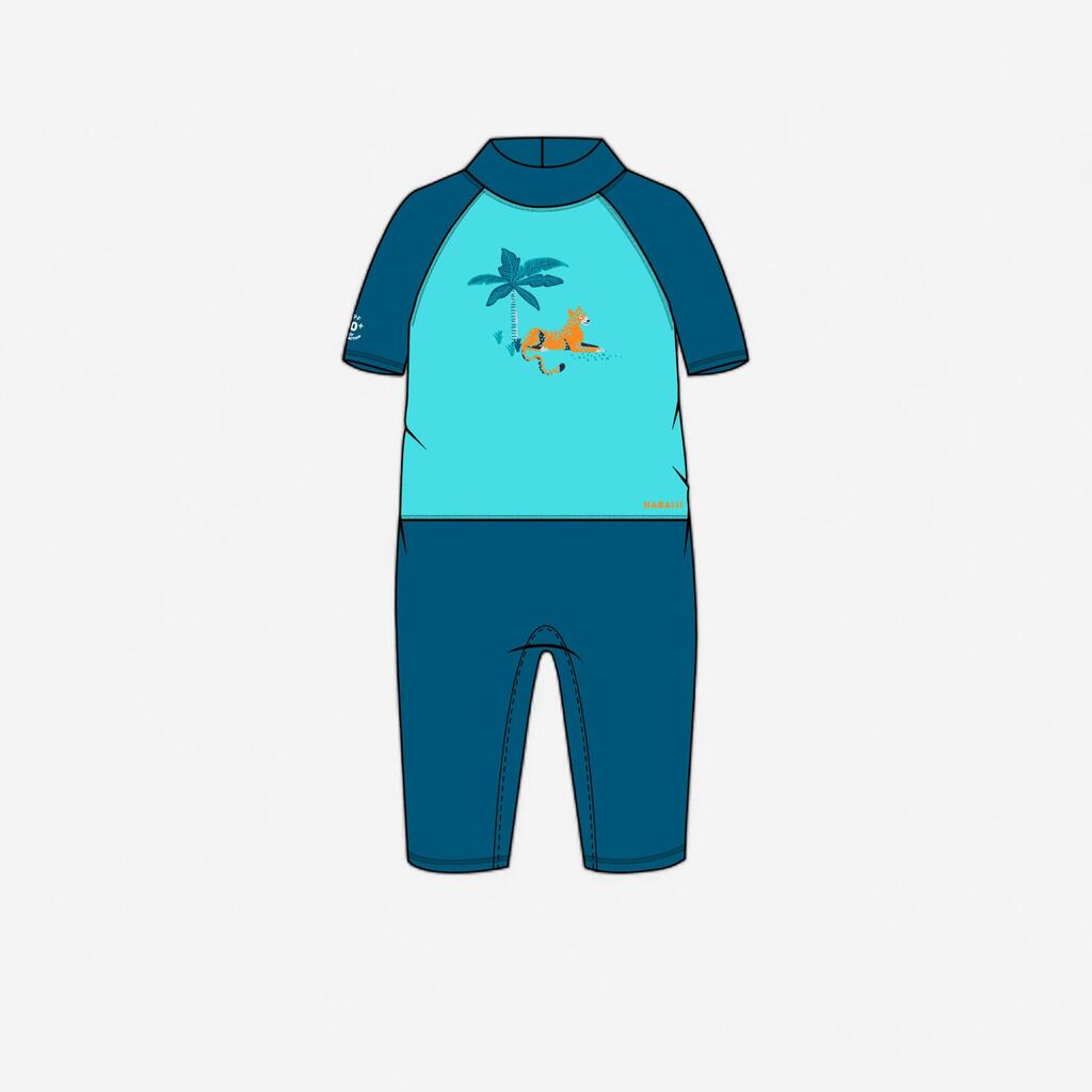 Baby / Kids' short-sleeve UV-protection swimming suit - Blue Print