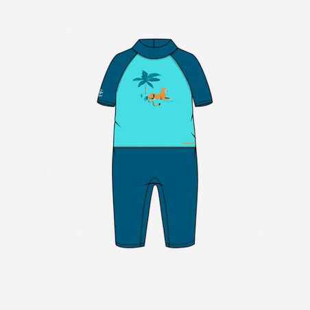 Baby / Kids' short-sleeve UV-protection swimming suit - Blue Print