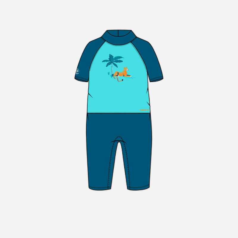 Baby / Kids' short-sleeve UV-protection swimming suit - Blue Print