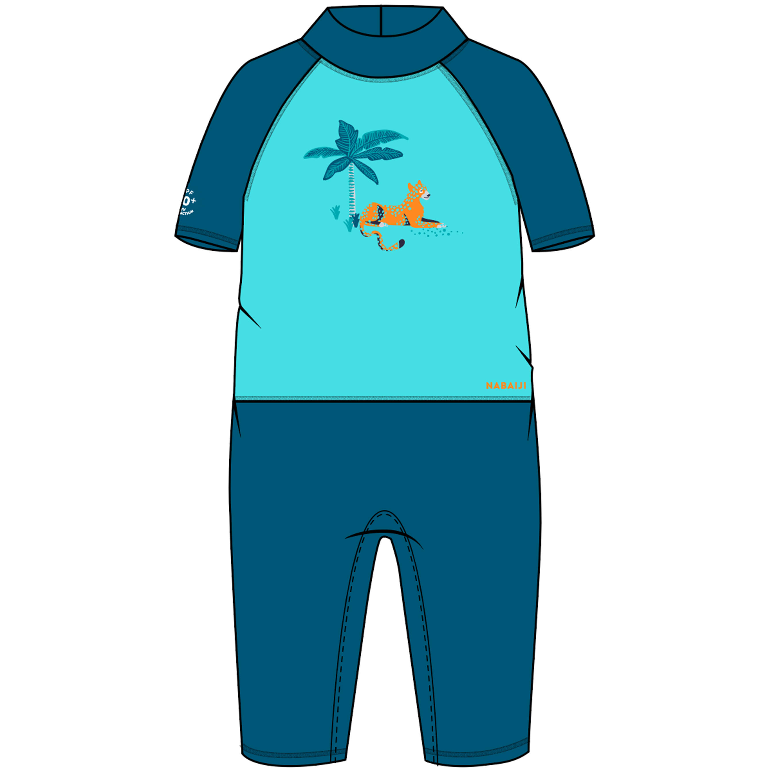 NABAIJI Baby / Kids' short-sleeve UV-protection swimming suit - Blue Print