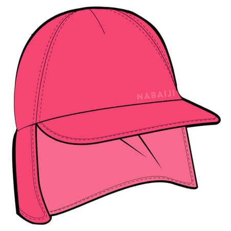 Gorra de protección solar para cabeza y cuello para bebé Nabaiji rosa
