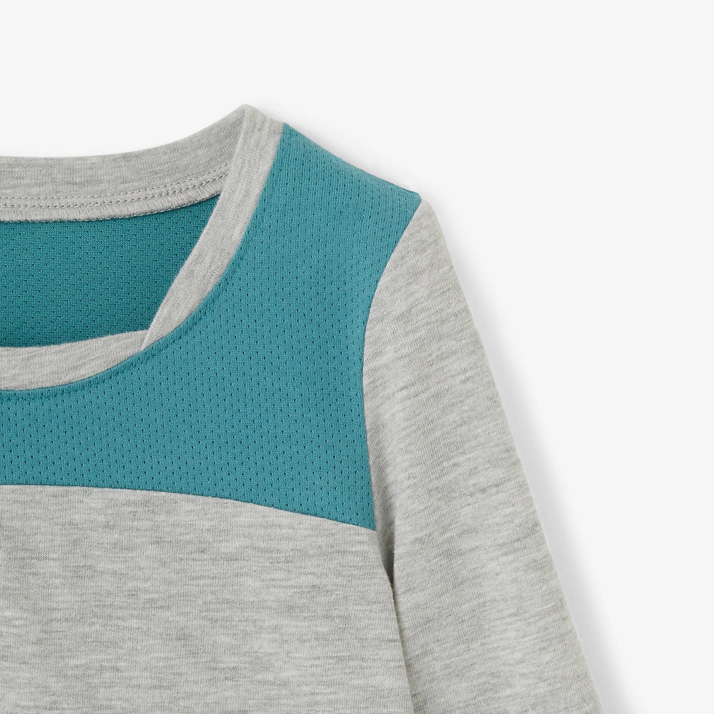 Baby Gym Long-Sleeved T-Shirt 500 - Grey/Green 5/9