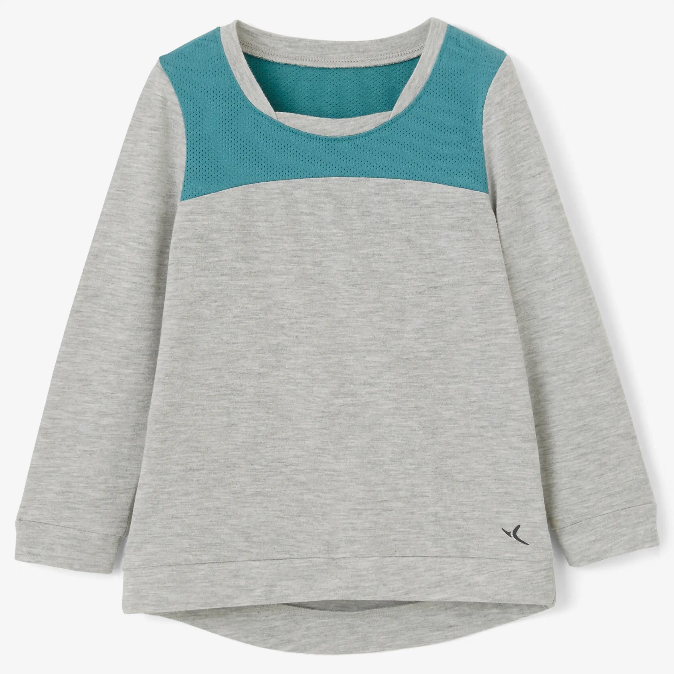 Baby Gym Long-Sleeved T-Shirt 500 - Grey/Green 2/9
