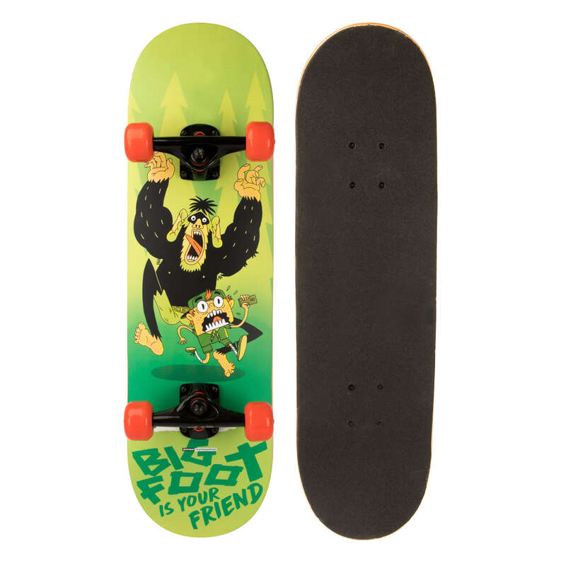 MIN FÖRSTA SKATEBOARD Inlines, Skateboard - SKATE MID100 BIG FOOT grön OXELO - Skateboard, Longboard, Waveboard