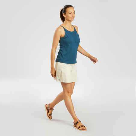 Vijoličasta ženska pohodniška majica brez rokavov NH500