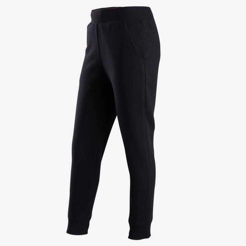 Pantalón cálido 100 niña GIMNASIA INFANTIL algodón negro