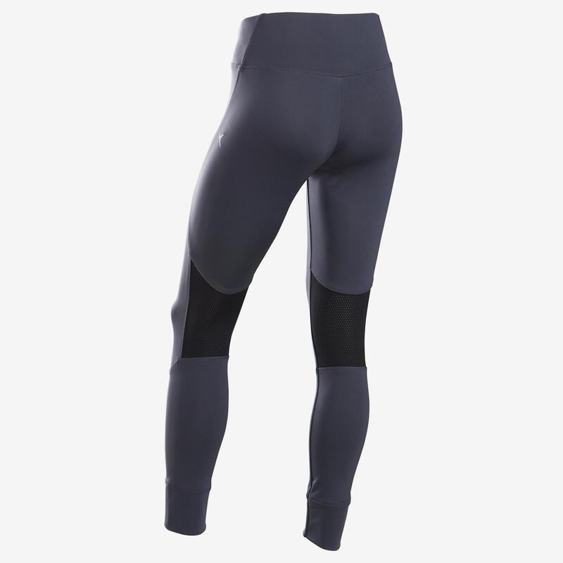 Mallas Leggings Deportivos Gimnasia Domyos S500 Niña Negro/Gris