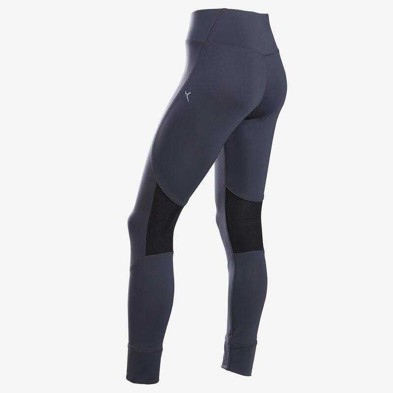 Mallas Leggings Deportivos Gimnasia Domyos S500 Niña Negro/Gris