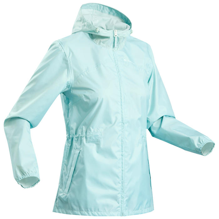 Women's country walking raincoat NH100 Raincut Full Zip Decathlon