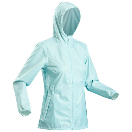 Women's Country Walking Waterproof Jacket Raincut Zip