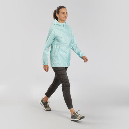 Women's Country Walking Waterproof Jacket Raincut Zip