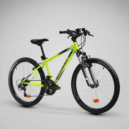 אופני הרים דגם Rockrider ST 500 לילדים 24 אינץ' לגילאי 9-12 - צהוב ניאון