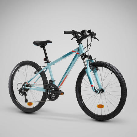 Plavi brdski bicikl ROCKRIDER 500 za decu (od 9 do 12 godina, 24 inča)