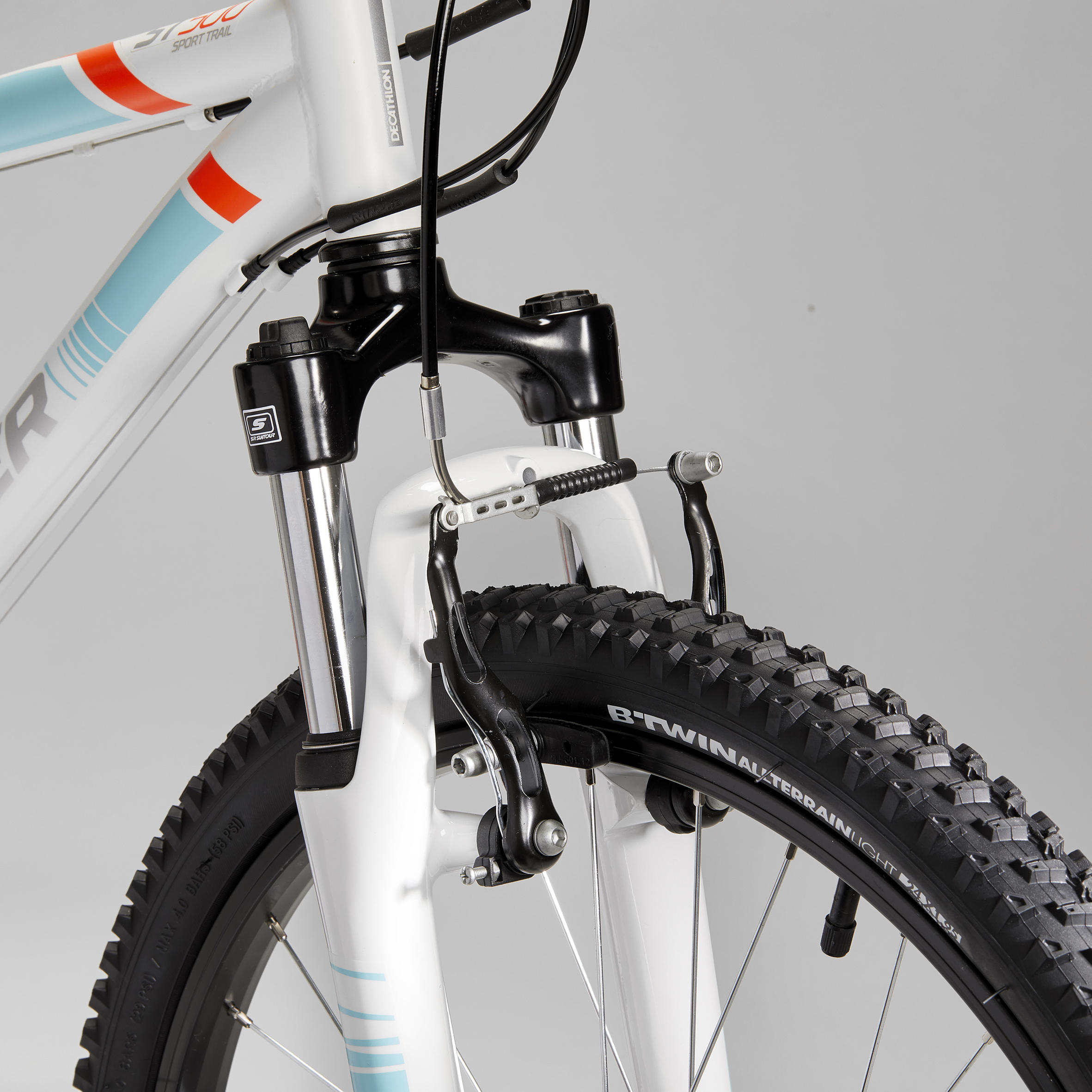 24 INCH KIDS MOUNTAIN BIKE ROCKRIDER ST 500 9-12 YEARS OLD - white 3/9