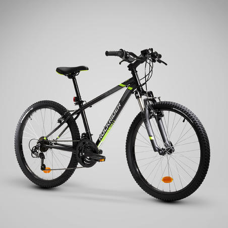 Велосипед гірський Rockrider ST 500 для дітей від 9 до 12 років 24" чорний