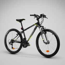 24 INCH KIDS MOUNTAIN BIKE ROCKRIDER ST 500 9-12 YEARS OLD - BLACK