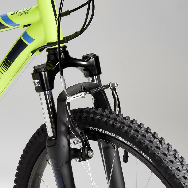 Mountainbike kind 24 inch ROCKRIDER ST 500 9 -12 jaar Fluogeel