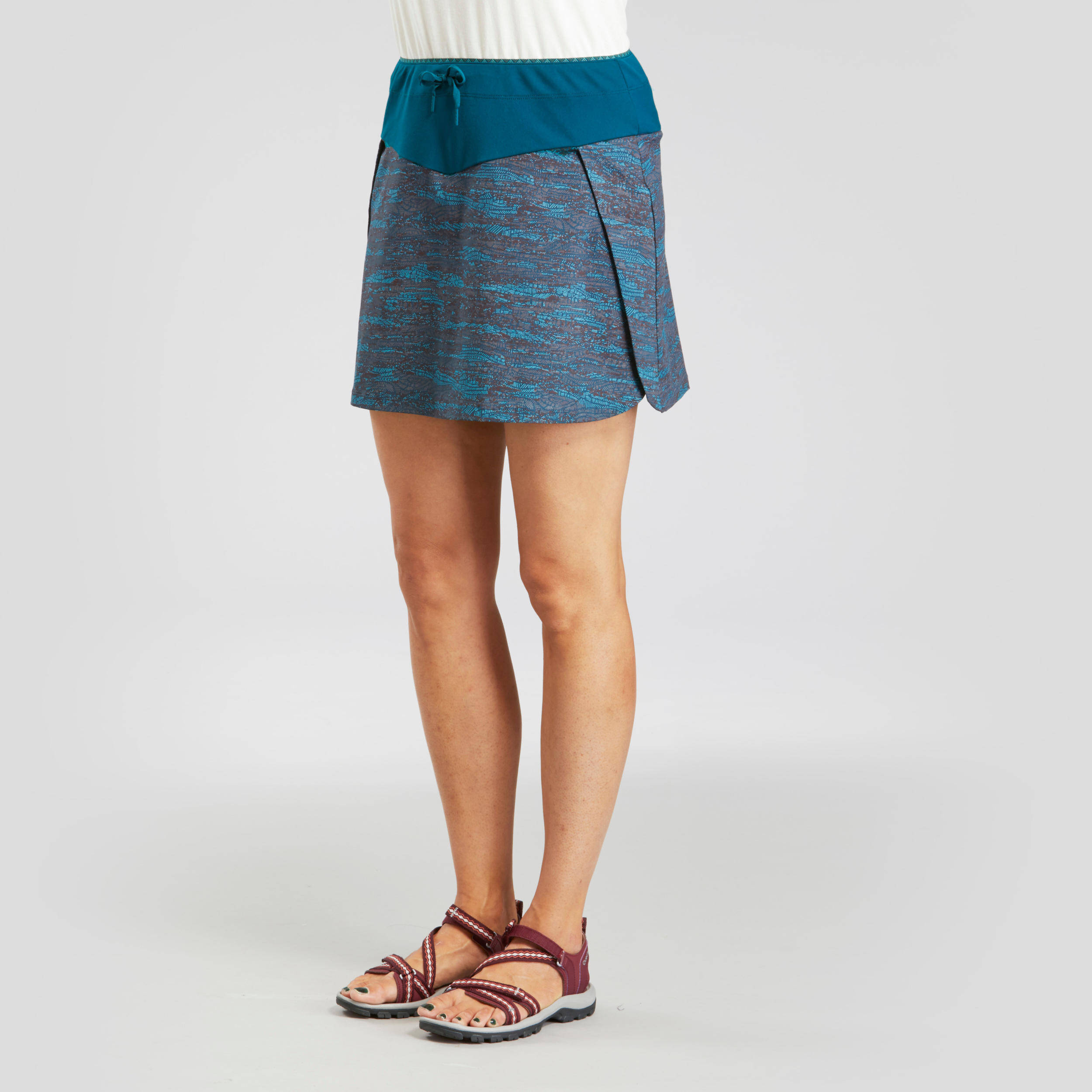 Women’s Hiking Skort - NH500 Petrol Blue -  4