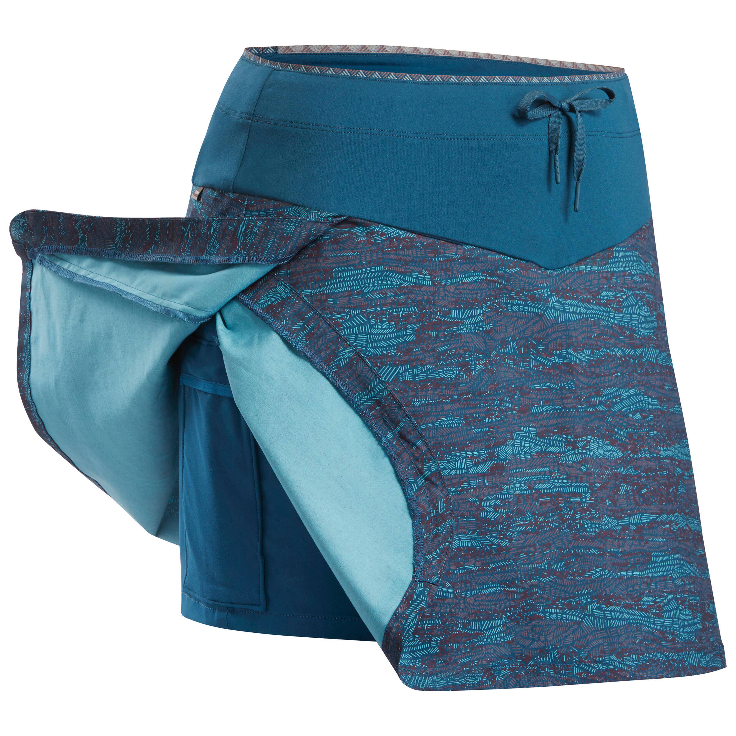 Women’s Hiking Skort - NH500 Petrol Blue -  1