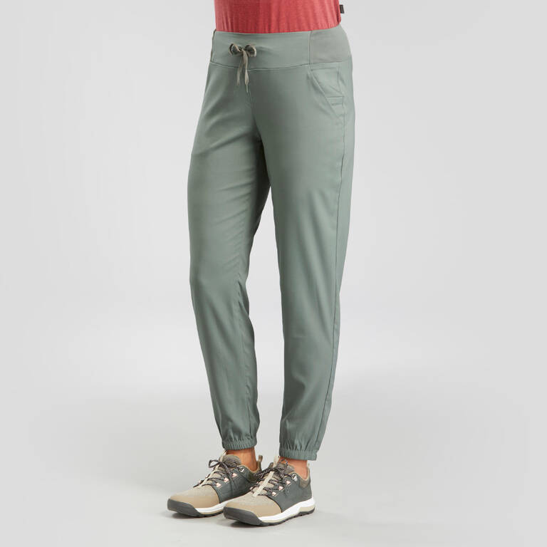 Women Comfort Fit Pant with Wide Waistband Khaki - NH100