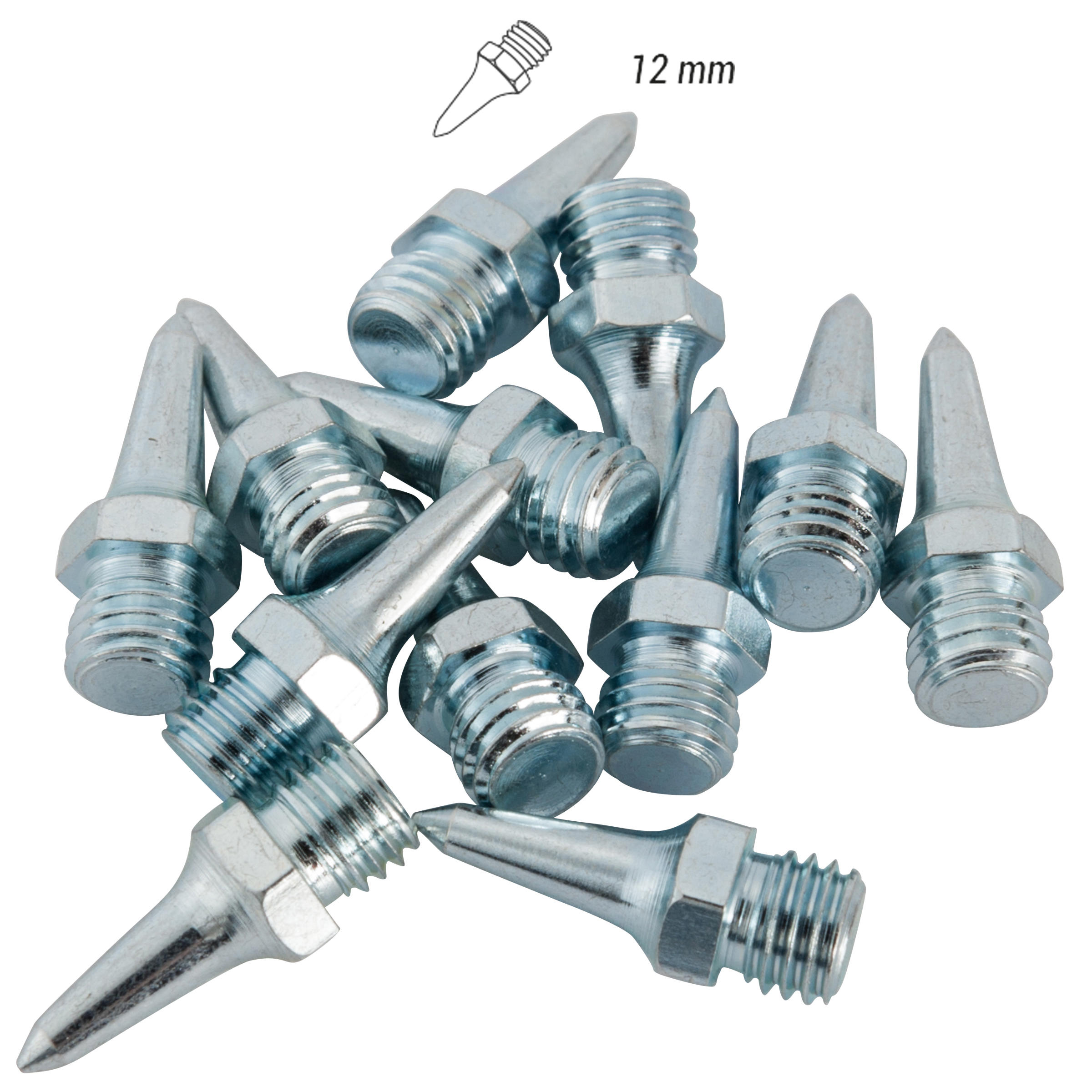 Set 12 cuie oțel Atletism x 12 mm Structură hexagonală