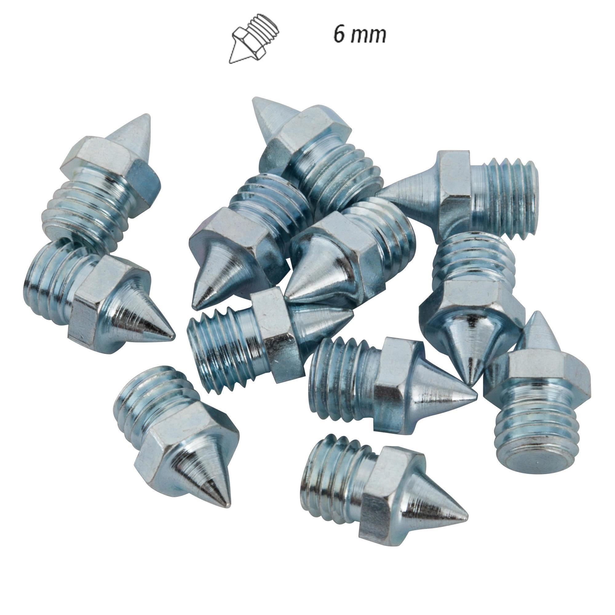 SET OF 12 6MM STEEL SPIKES FOR ATHLETIC SHOES