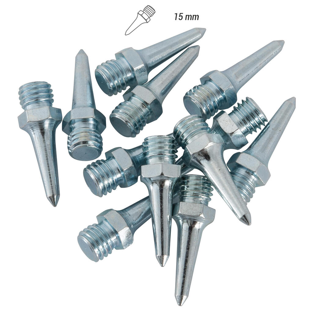 Set of 12 15mm hex spikes for athletics shoes