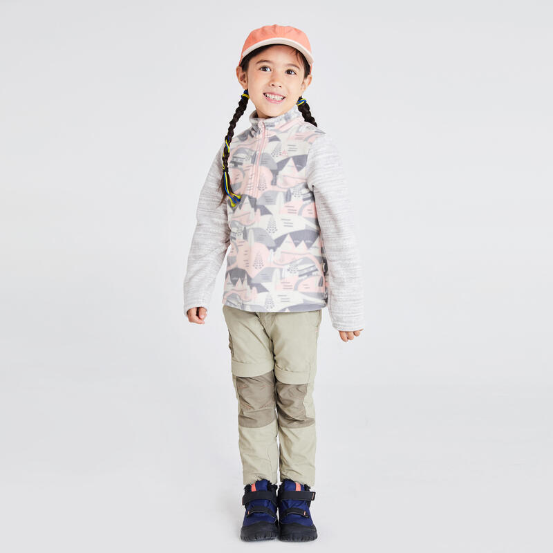Kids' 2-6 Years Hiking Fleece CN MH100 - Pink Print
