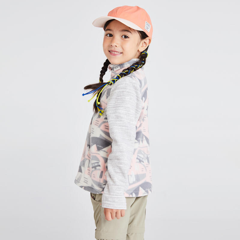 Kids' 2-6 Years Hiking Fleece CN MH100 - Pink Print